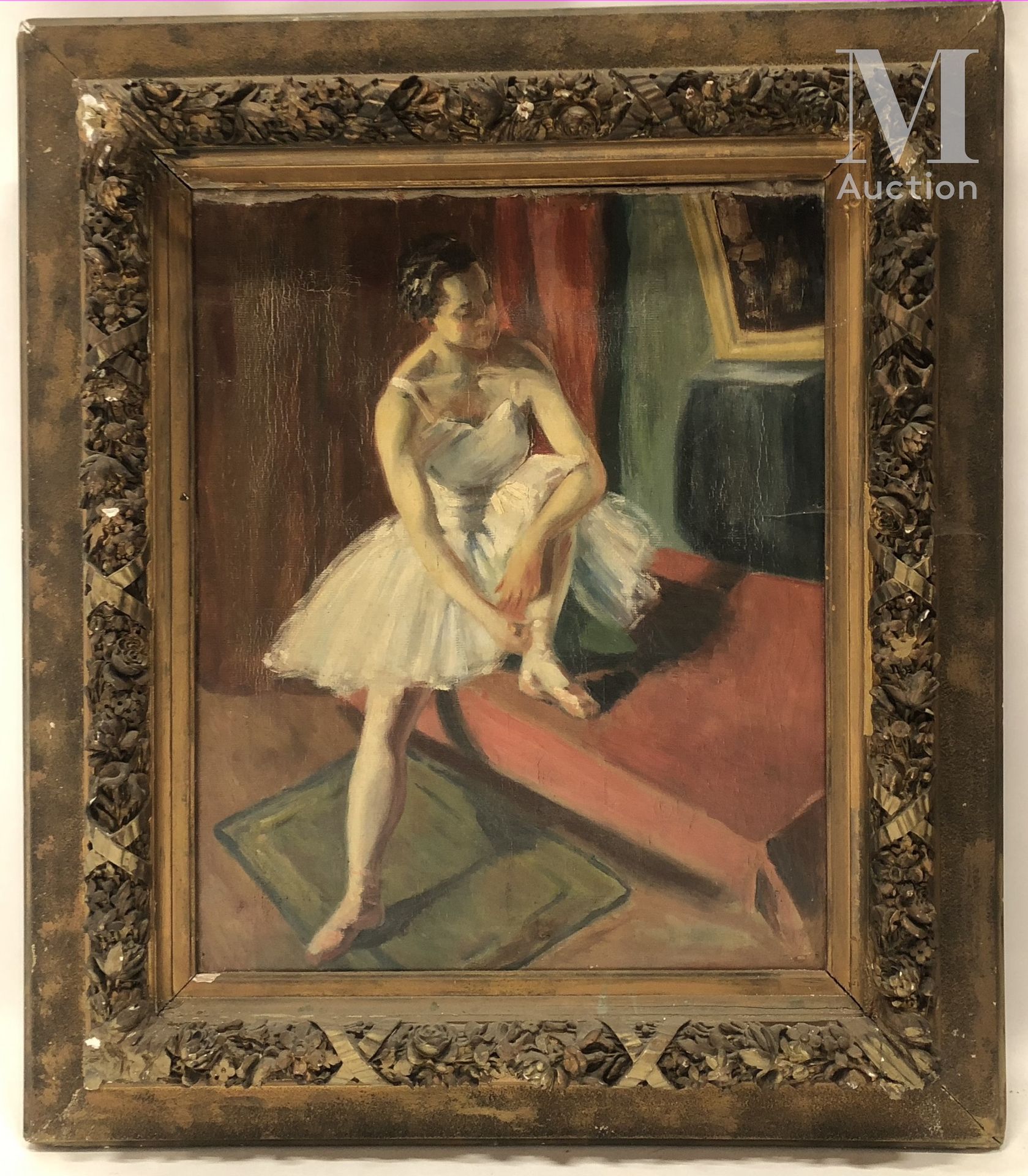 Ecole du XXème siècle, d'après Edgar Degas La ballerine nouant sa pointe

Huile &hellip;