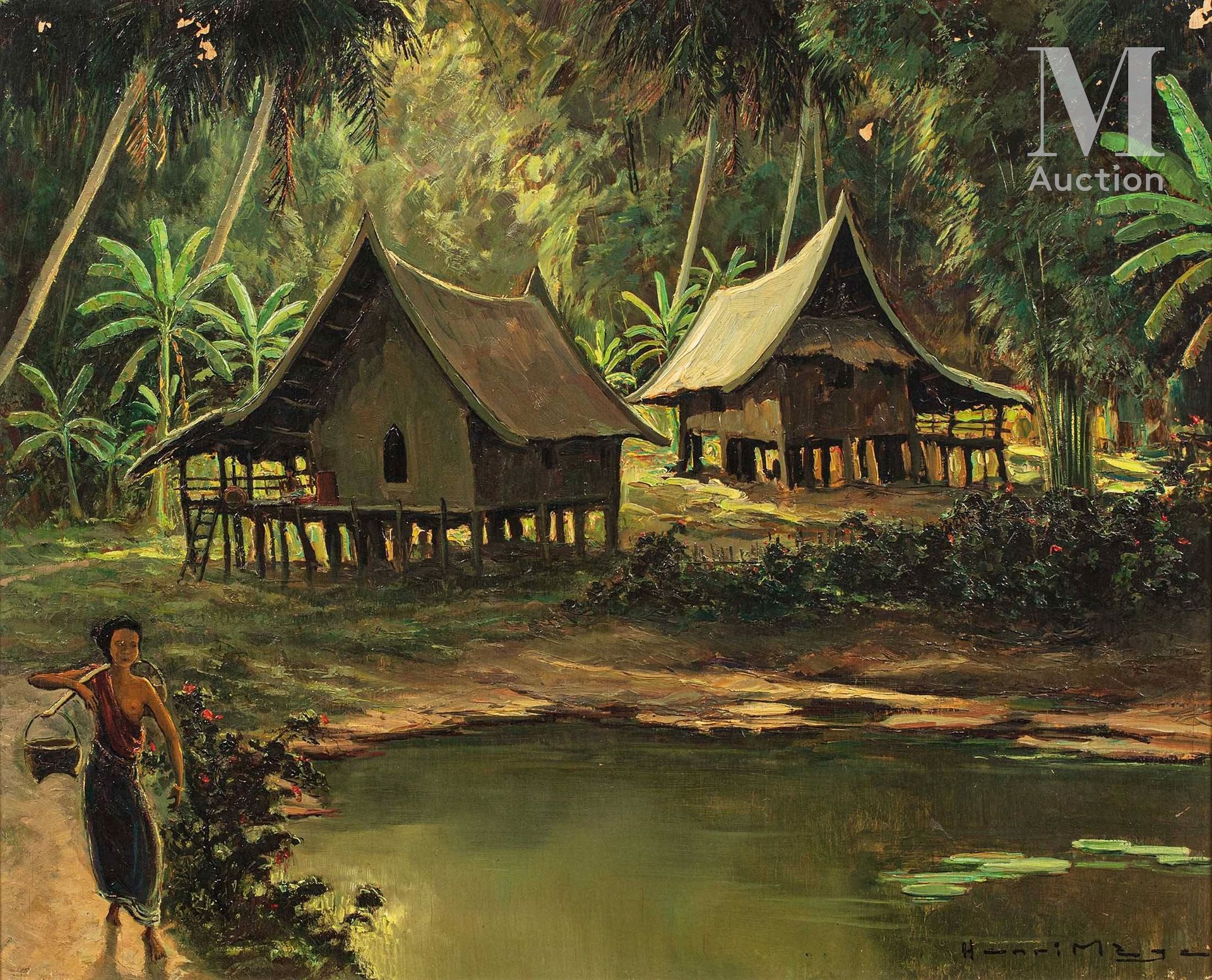 HENRI MÈGE (1904-1984), Matinée au Laos Oil on panel

Signed lower right

Counte&hellip;