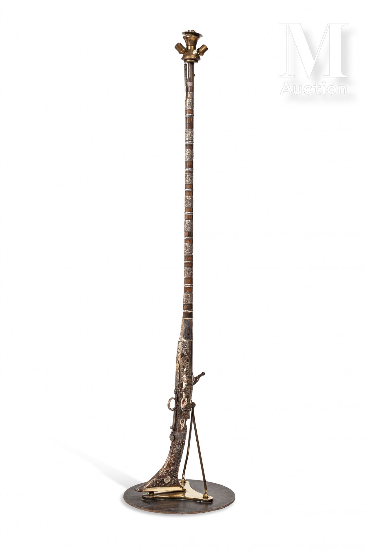 Lampadaire mukahla Morocco, 19th century

Rifle mounted in lamp and electrified &hellip;