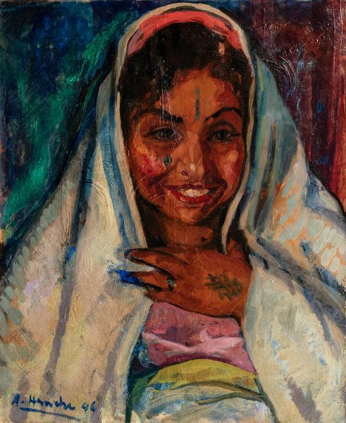 Abdelhalim HEMCHE (Tlemcen 1908- Fontenay le Briis 1979) Portrait of a young gir&hellip;