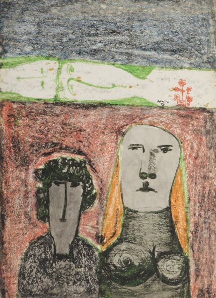 Nazir ISMAIL (Syrie, 1948 - 2016) 无题

纸上混合媒体

70 x 50厘米

画于1973年

中央上方有阿拉伯文签名和日期&hellip;