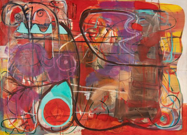 *Ibrahim NOUBANI (Palestinien, 1961) 无题》，2010年

布面油画

150 x 110 cm

绘于2010年

以阿拉&hellip;