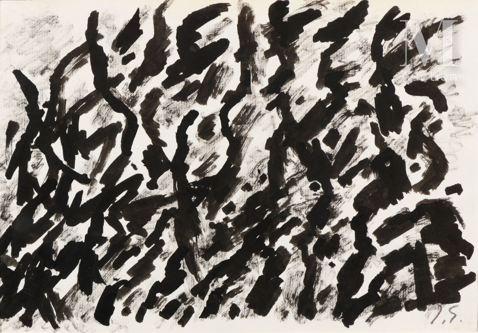 Jacques GERMAIN (1915- 2001) 构成

纸上水墨，右下角印有字母图案

18 x 25厘米



出处。

私人收藏，巴黎