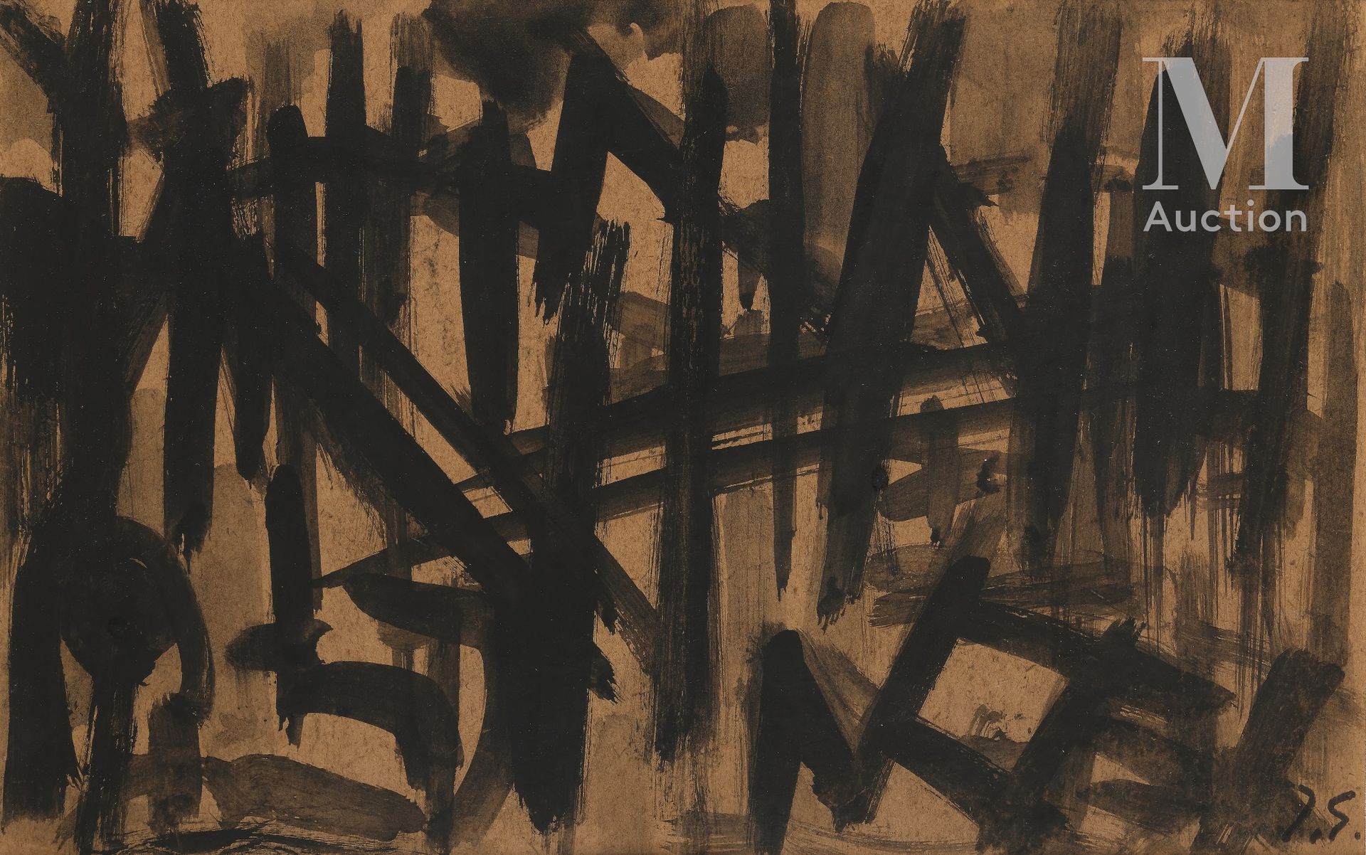 Jacques GERMAIN (1915- 2001) 
构成





纸板上的黑墨水，两面都有构图，一面的右下角印有艺术家的字样





20.5 x &hellip;