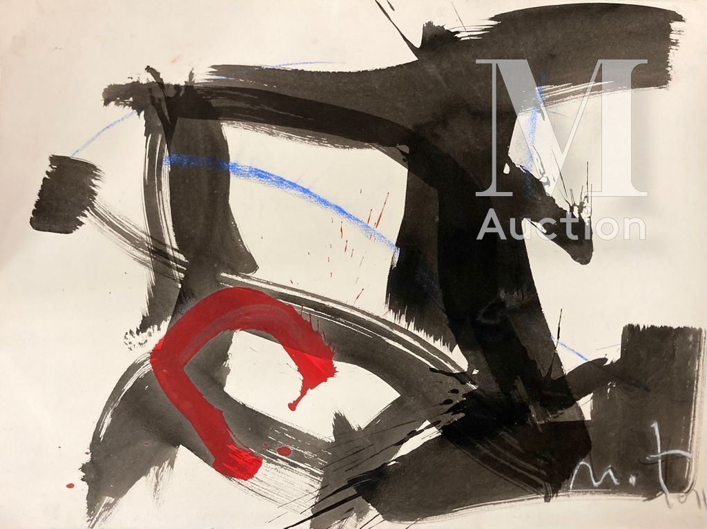 Jean MIOTTE (1926-2016) 
无题




纸上水墨和粉彩，右下角有签名




56 x 76 厘米









出处。




私&hellip;