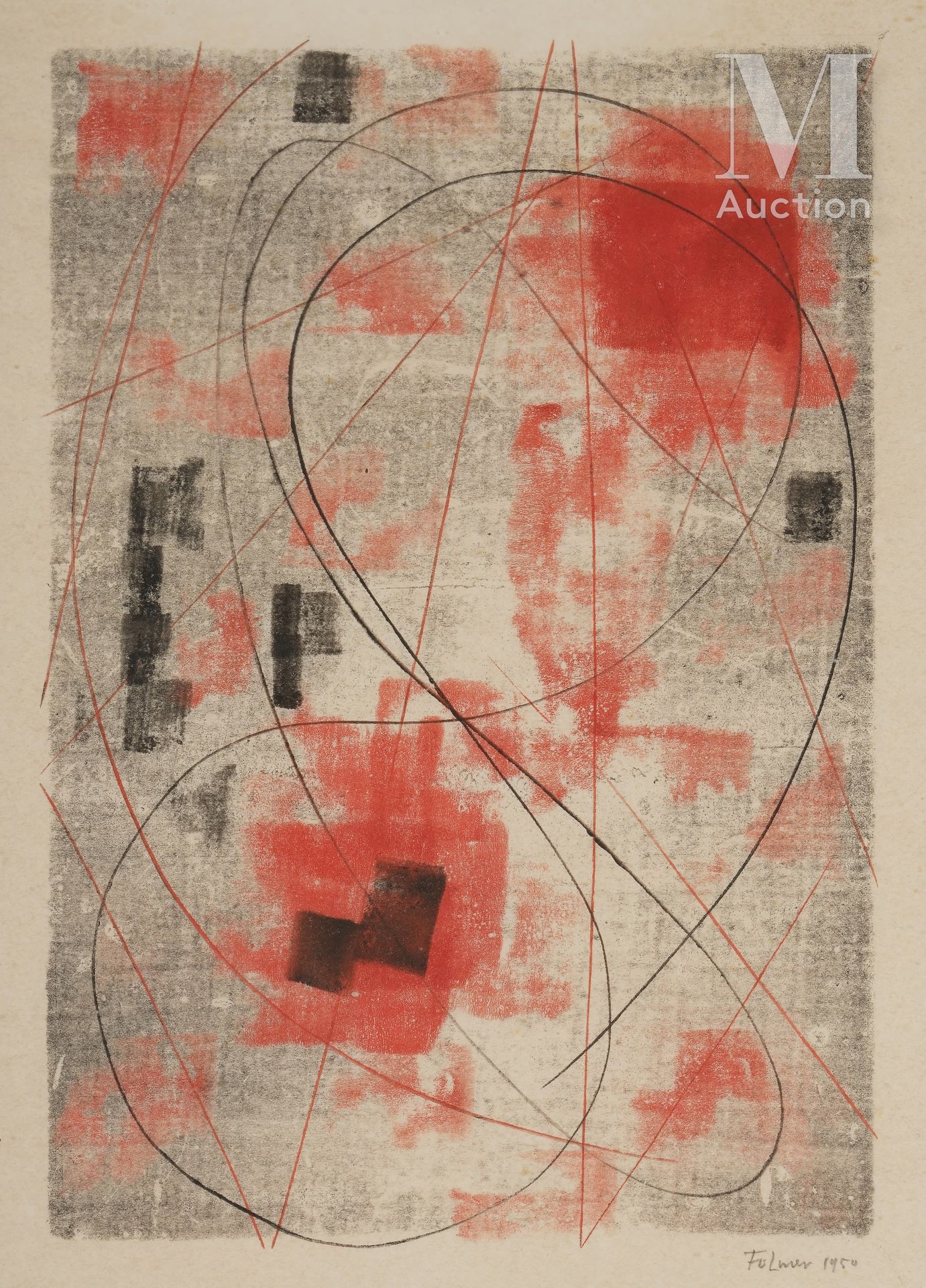 Georges FOLMER (1895-1977) 无题》，1950年

彩色单版画，右下方有签名和日期

31 x 23 cm



出处。

私人收藏，巴&hellip;