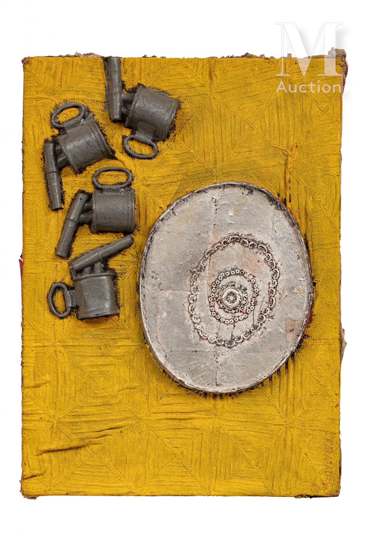 Constantin KARAHALIOS (1923-2007) 布面拼贴、油彩和金属漆，右上角有签名和日期

50 x 70厘米



出处 :

私人收藏&hellip;