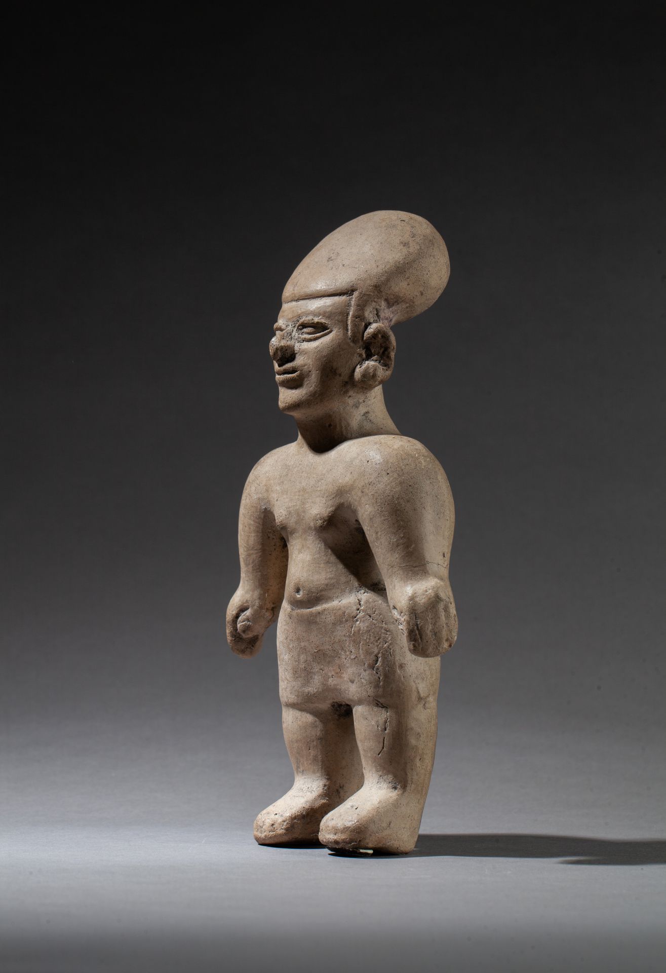 Belle statuette showing a standing chief, his body of powerful proportions, cove&hellip;