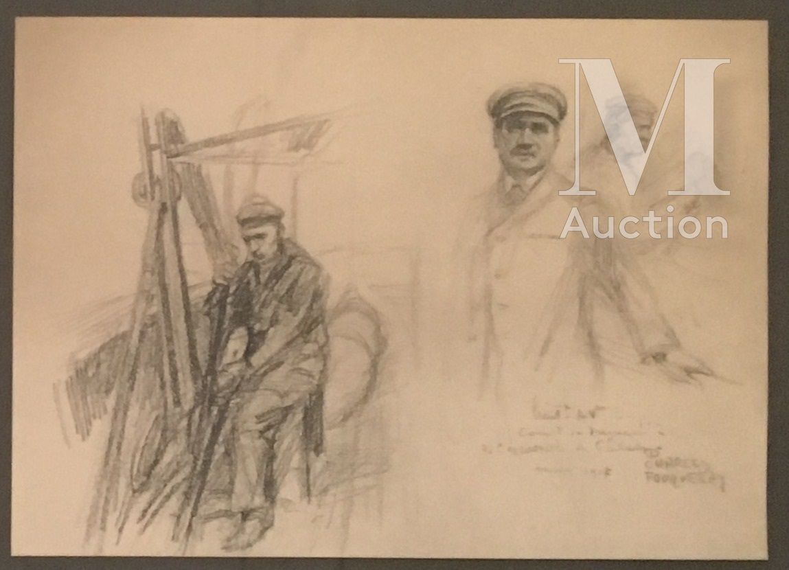 Null 查尔斯-福克雷 (1869-1956)

一个水手和加莱护卫队中尉的研究报告

右下方有铅笔签名，日期为1917年3月

15,5 x 22 cm