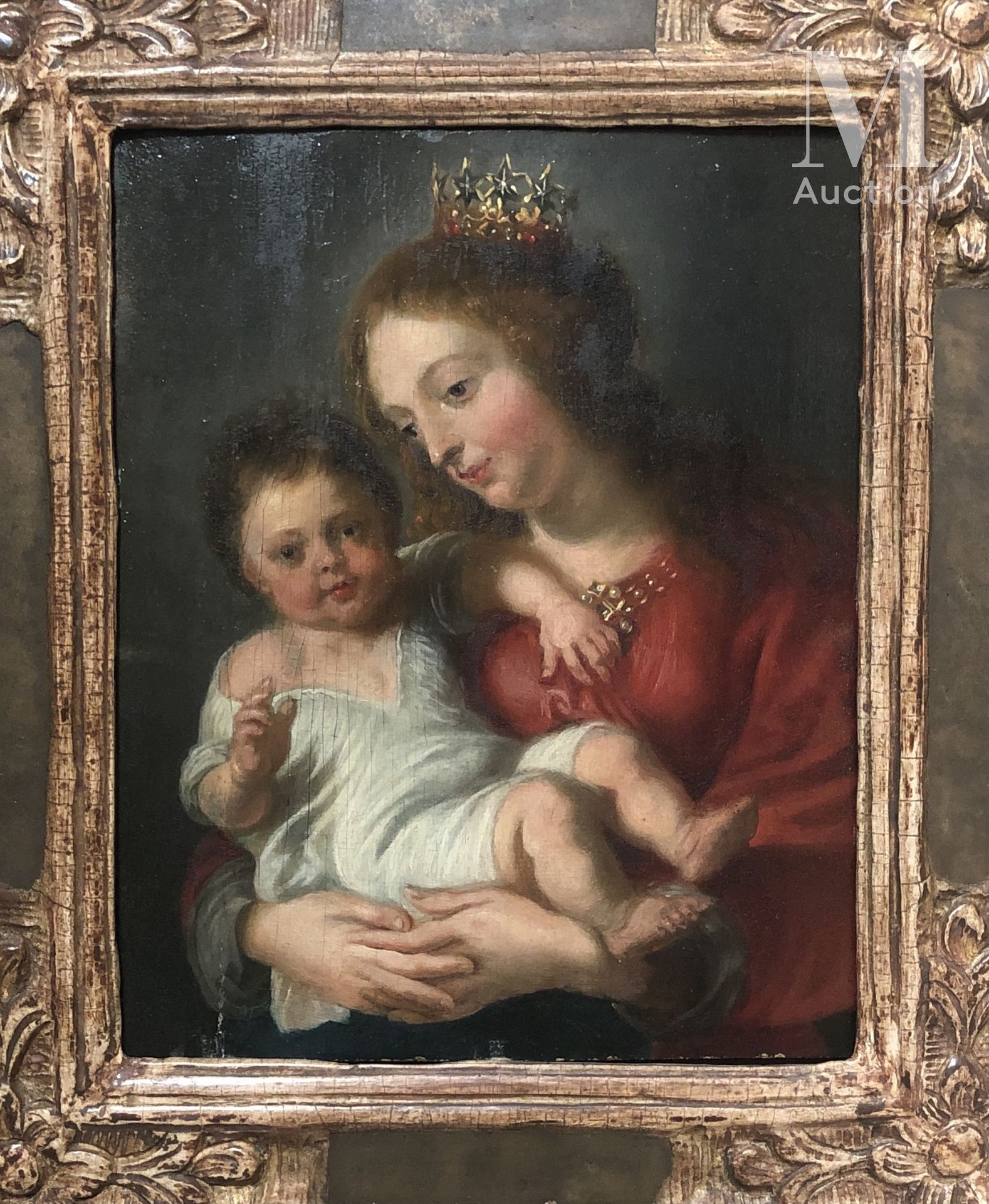 Suiveur de Pierre-Paul RUBENS (1577 - 1640) 圣母与圣婴

板上油彩

28 x 24 厘米



背面的蜡质印记