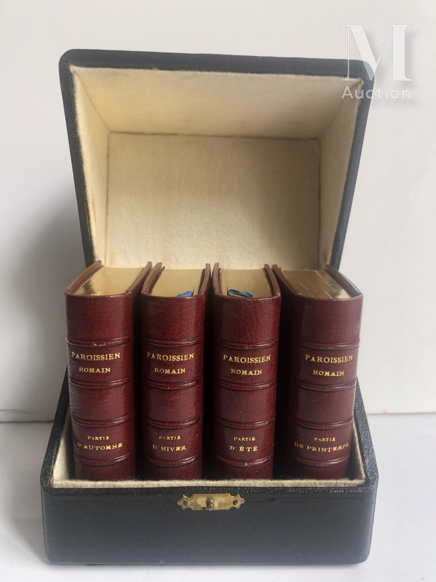 Paroissien Romain in four volumes bound in full burgundy morocco

With the numbe&hellip;