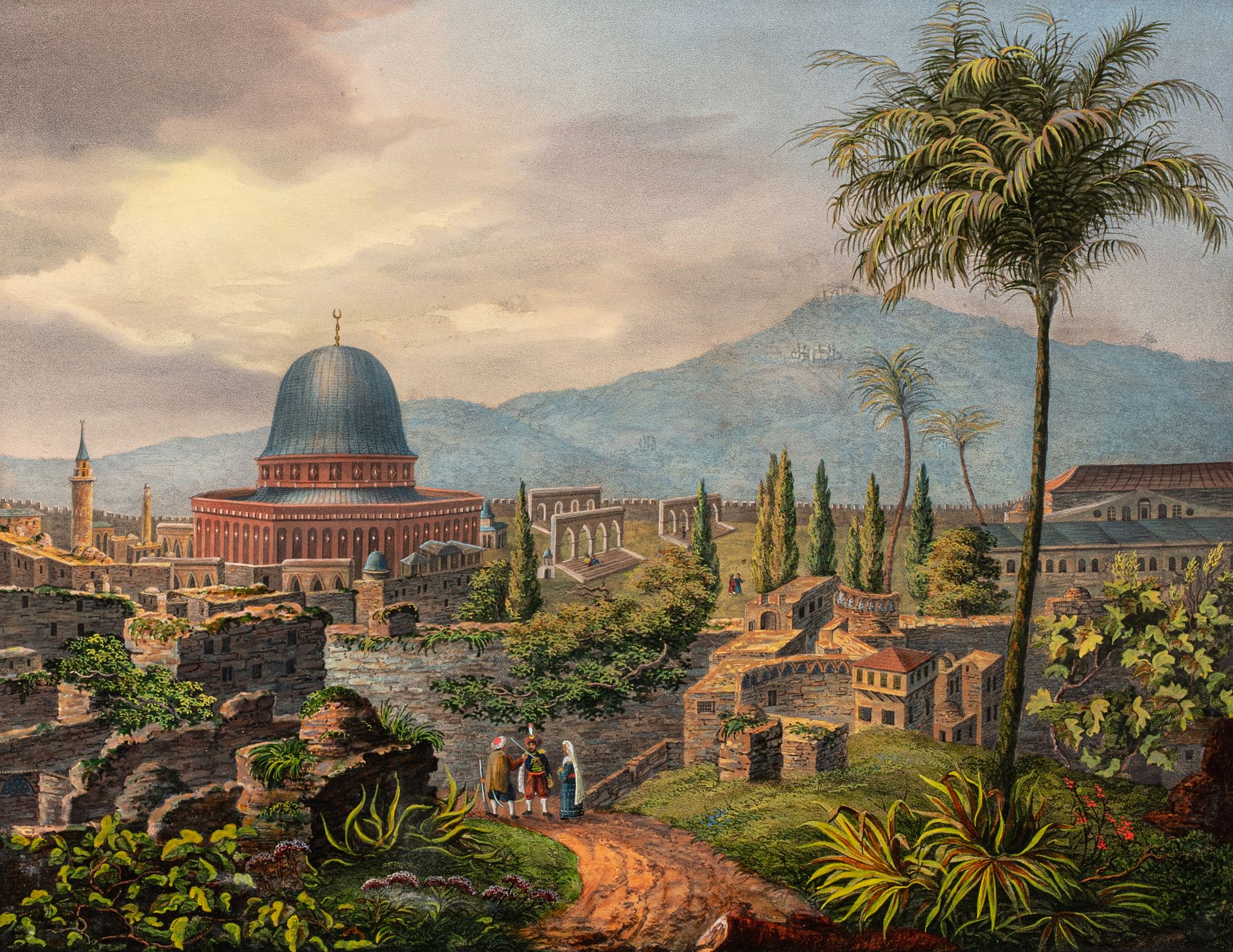 Vue de la mosquée d'Omar à Jérusalem Titolo originale: Omar's Moschee in Ierusal&hellip;