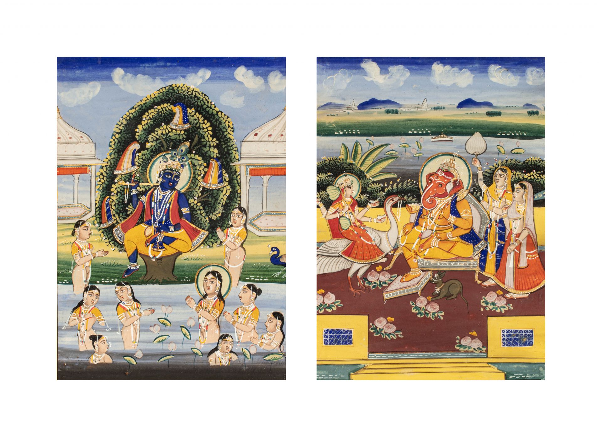 Two watercolour indian painting, India, circa 1900