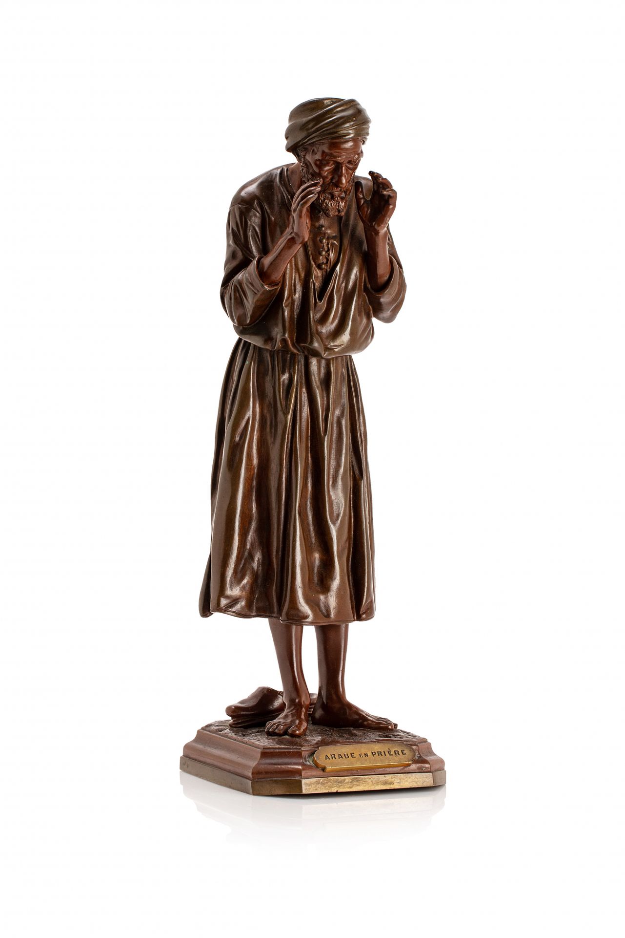 D'après Antoine BOFILL (1890-1953) Arabe en prière Epreuve en bronze à double pa&hellip;