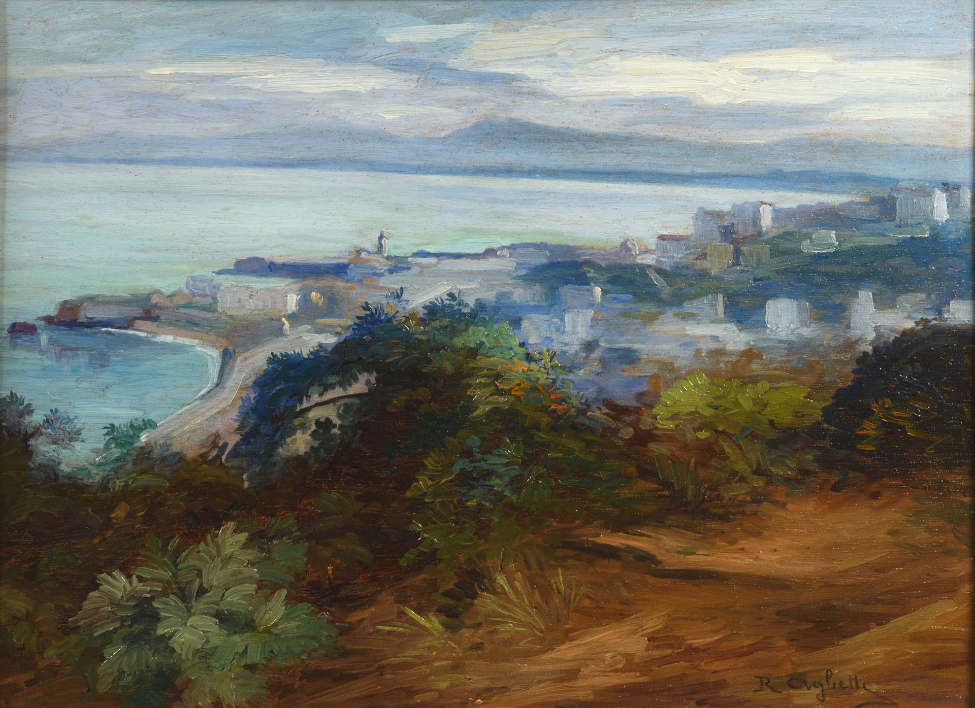 Roméo Charles AGLIETTI (1878 - 1956) 
La baie Huile sur panneau 44 x 59,5 cm Sig&hellip;
