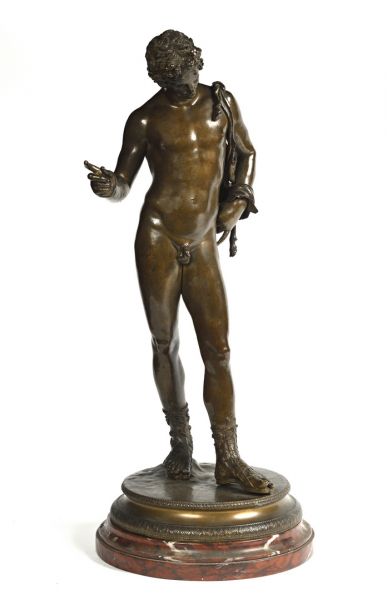 Null 那不勒斯创始人Vincenzo GEMITO（1852-1929）的作品，水仙或狄俄尼索斯，漂亮的证明，带有金属光泽的青铜，印有Fonderie GE&hellip;