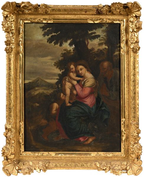 Null SCUOLA FRANCESE fine XVII - inizio XVIII secolo, Sacra Famiglia con San Gio&hellip;