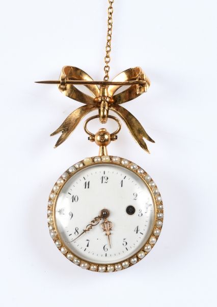 Null Reloj de cuello de oro esmaltado en azul sobre fondo de guilloché estrellad&hellip;