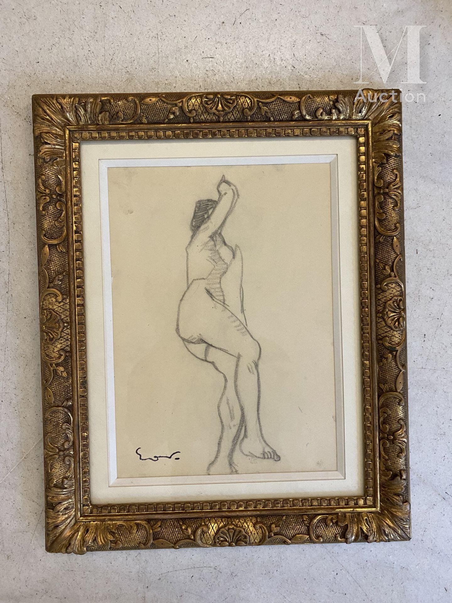 Achille Emile Othon FRIESZ (Le Havre 1879-Paris 1949) Mujer desnuda de pie sobre&hellip;