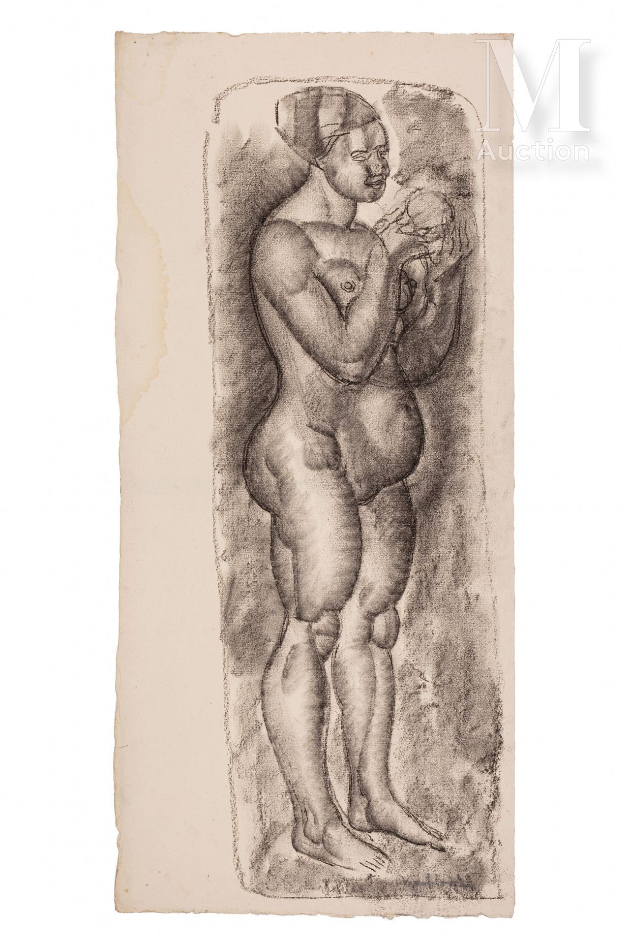 Jules Oury dit Marcel-Lenoir (Montauban 1872 - Montricoux 1931) 裸体女人与水果

纸上炭笔和蚀刻&hellip;