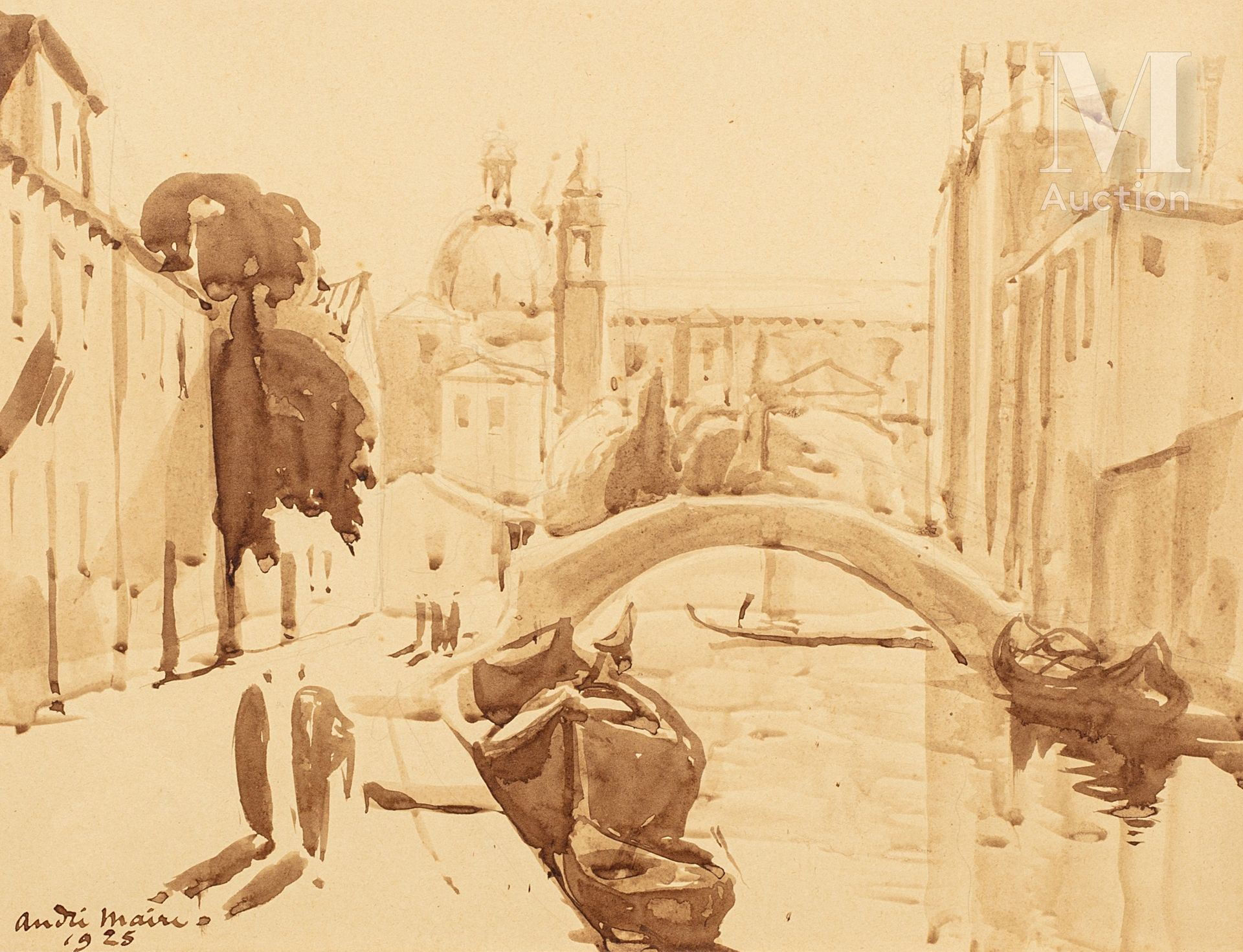 André MAIRE (Paris 1898-1984) Canal à Venise

Lavis d'encre

28 x 38 cm

Signé e&hellip;