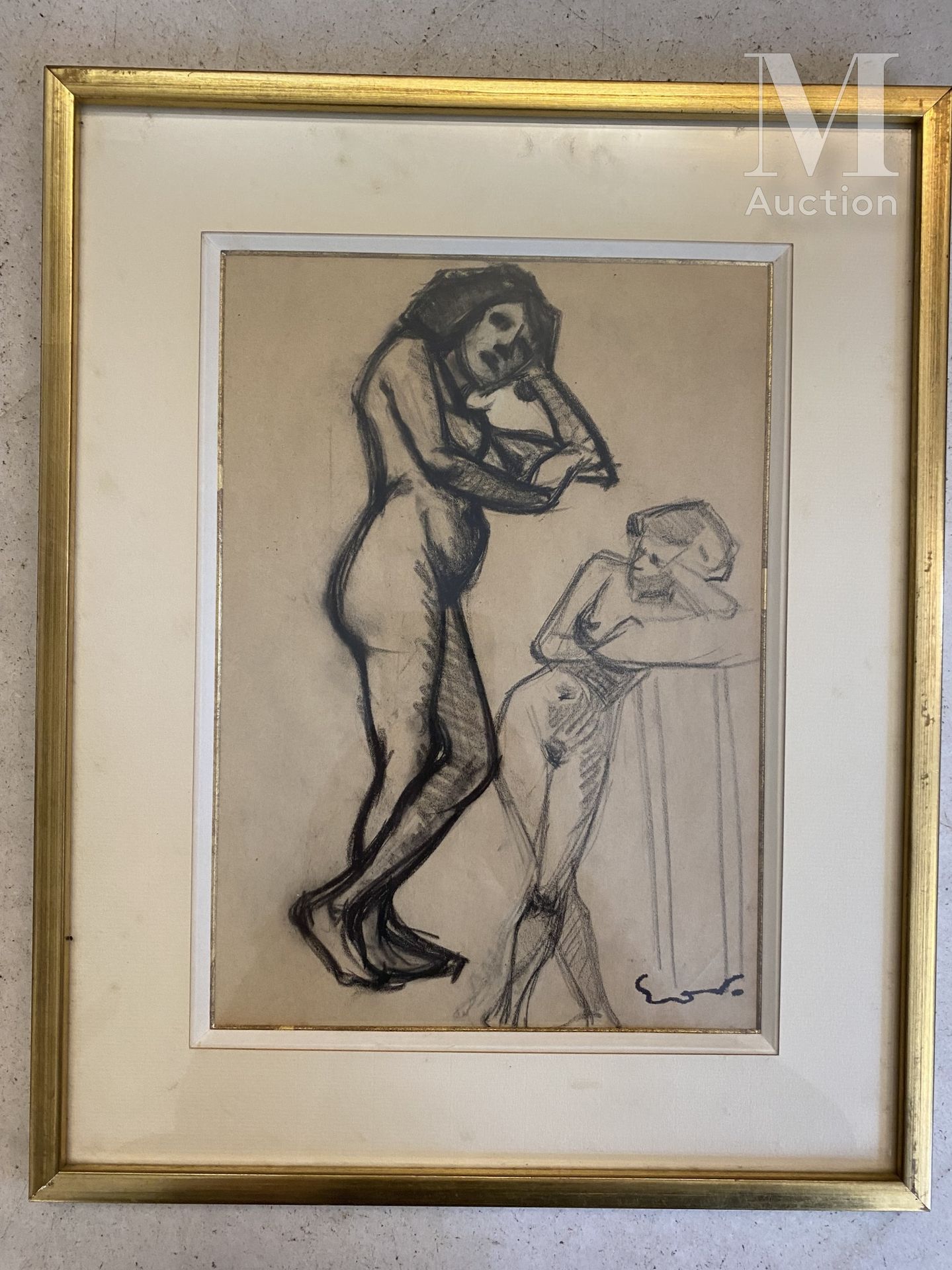 Achille Emile Othon FRIESZ (Le Havre 1879-Paris 1949) 站立的裸体女人，研究

纸上炭笔

27 x 19 &hellip;