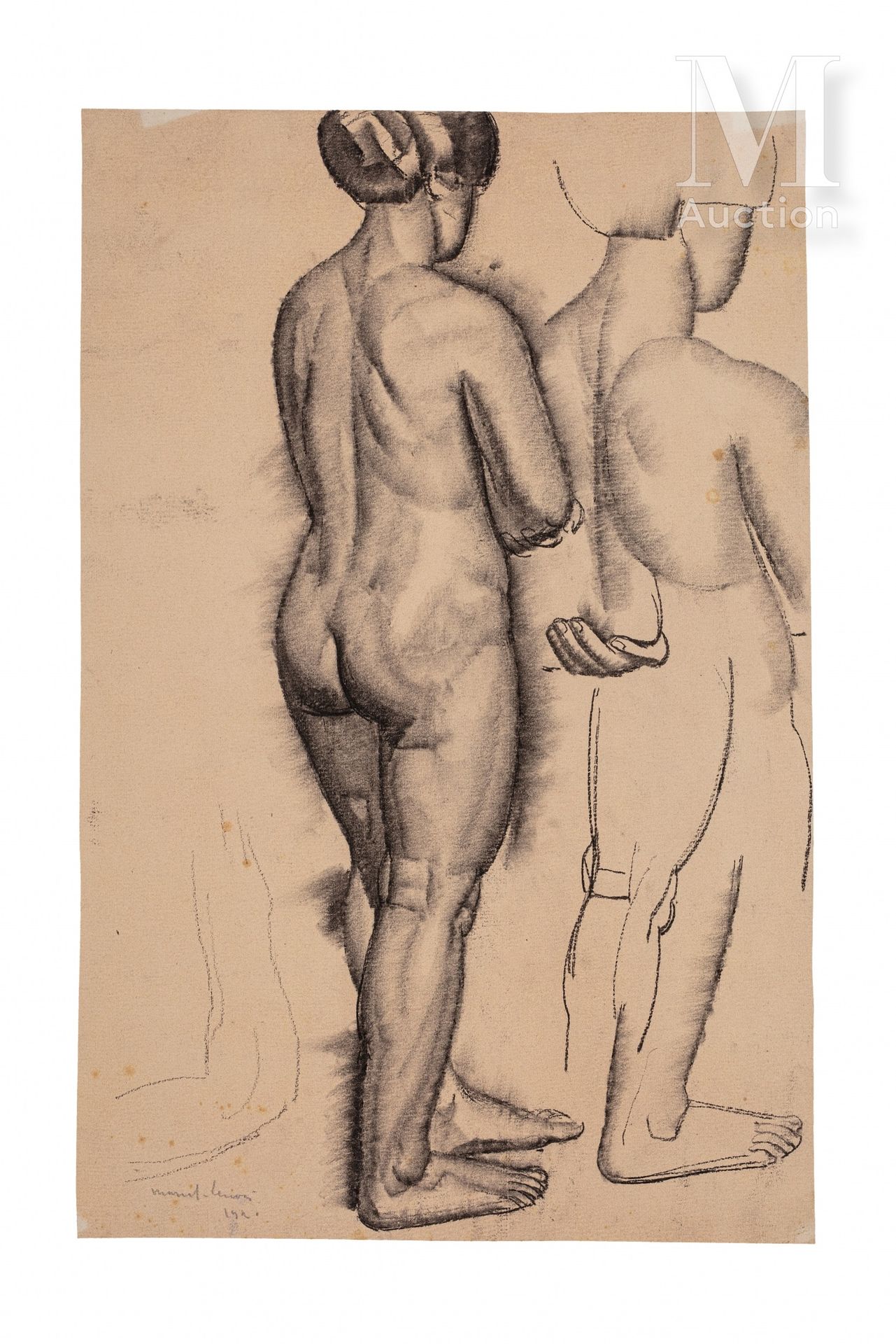 Jules Oury dit Marcel-Lenoir (Montauban 1872 - Montricoux 1931) Nude of a woman &hellip;