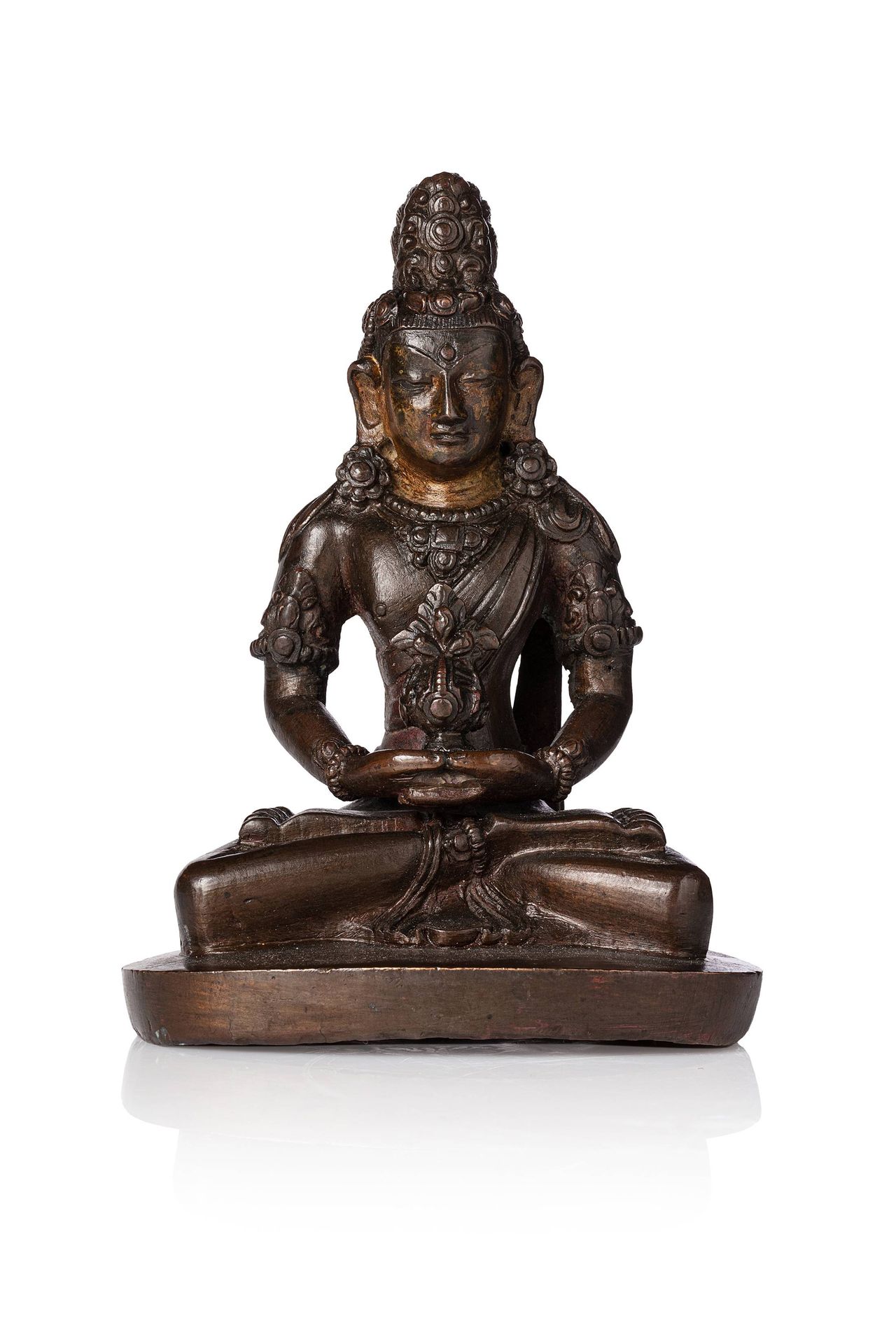 CHINE, XIXe siècle 
Bouddha Amiyatus en bronze Représenté assis en vajrasana les&hellip;