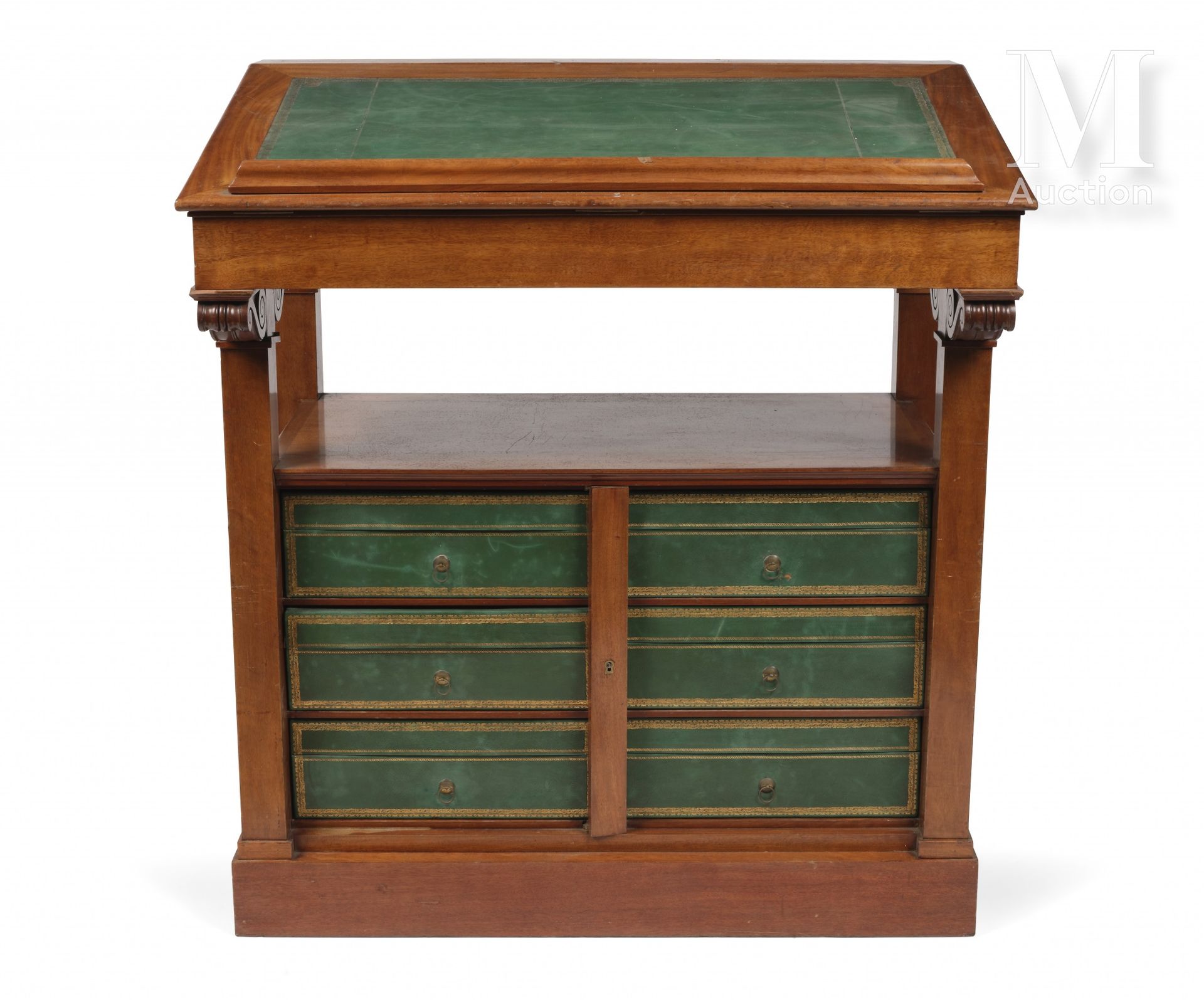Bureau-pupitre de bibliothèque or standing writing desk, made of mahogany and ma&hellip;