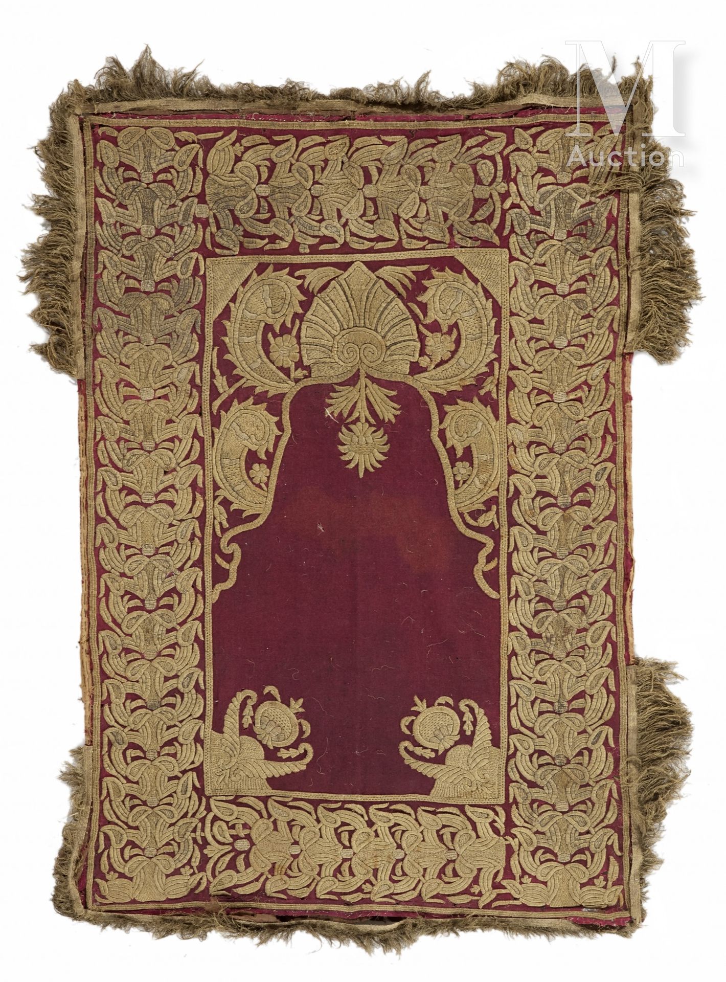 Null Two Ottoman hangings Turkey, 19th century In cotton embroidered with gold t&hellip;