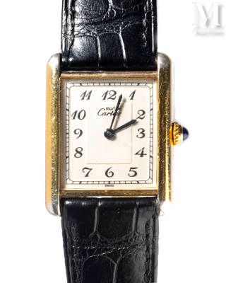 MUST de CARTIER Tank 

Case in vermeil signed and numbered

Dial with Arabic num&hellip;
