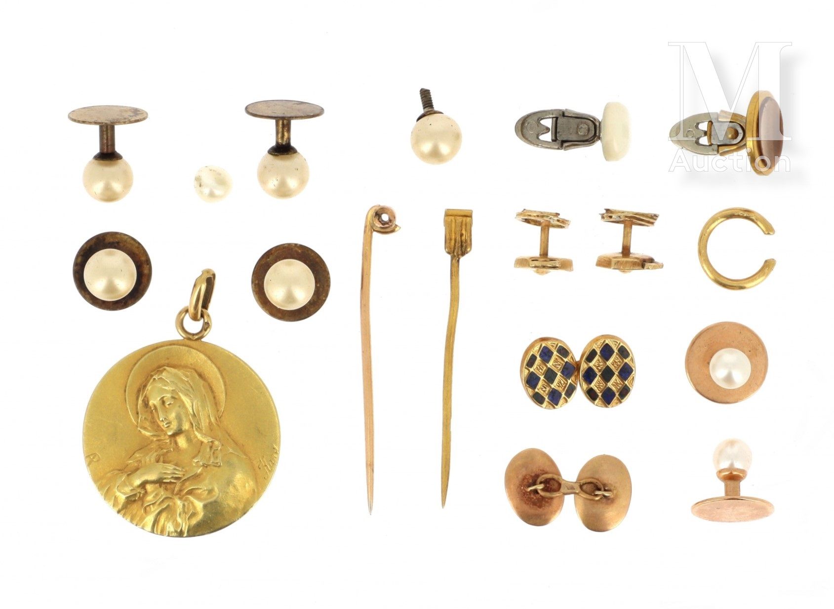 LOT de bijoux Lot de bijoux en or jaune 18 K (750 °/°°), comprenant :

une médai&hellip;