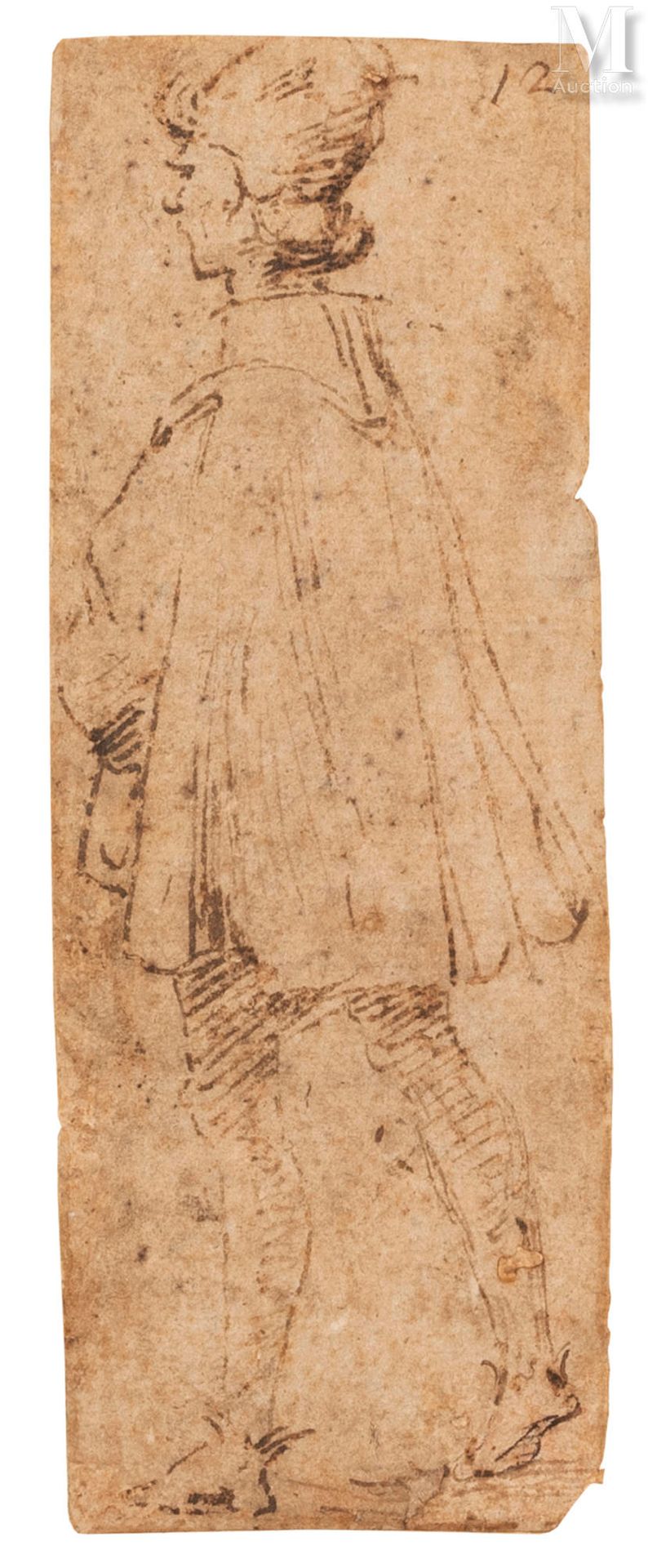École ITALIENNE vers 1500 Etude d’homme en pied

Plume et encre brune

13,2 x 4,&hellip;