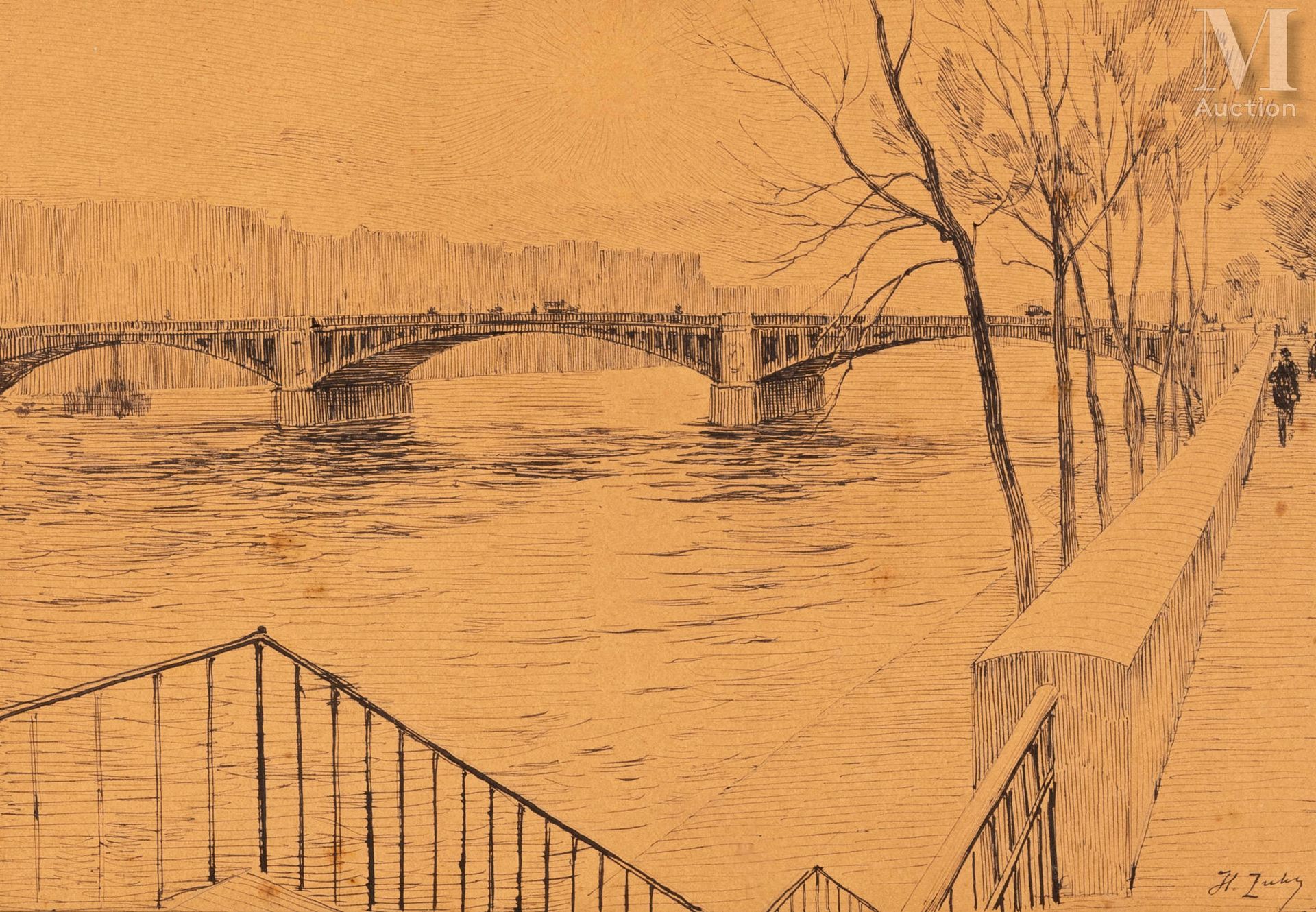 Henri ZUBER (Rixheim 1844 – Paris 1909) 
Vue de l'ancien Pont de Solférino




P&hellip;