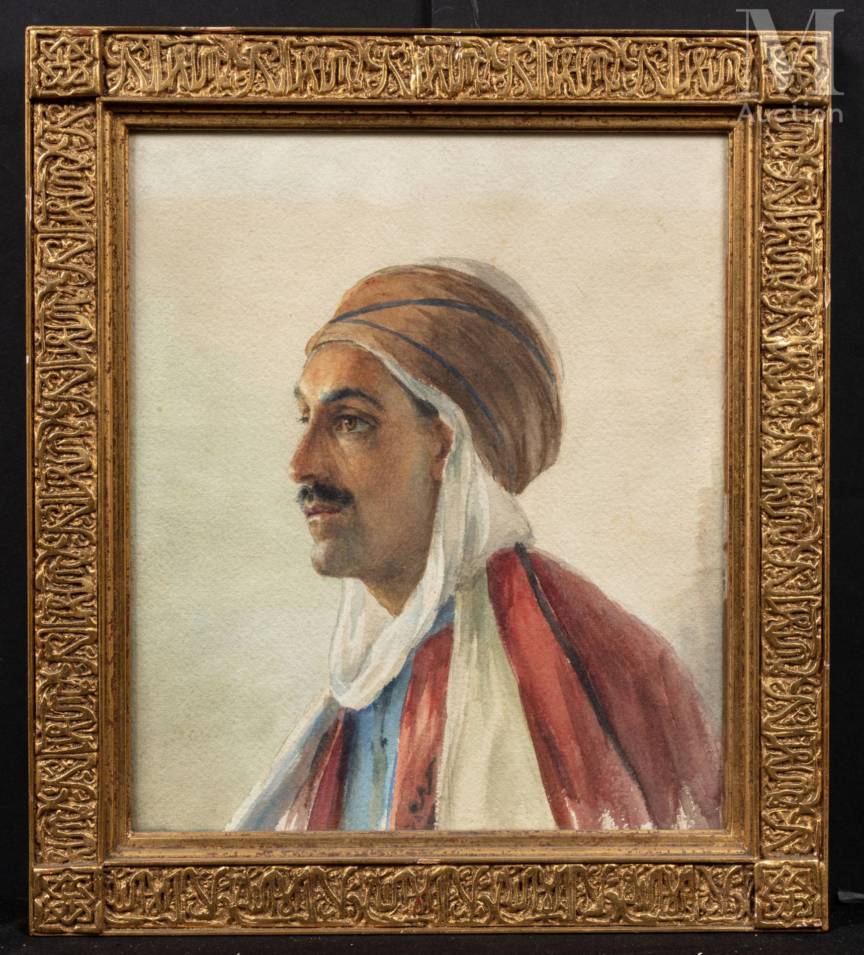 D'ANGLADE (1854 -1919) Portrait of a man with a turban

Watercolor

32 x 27 cm 
&hellip;
