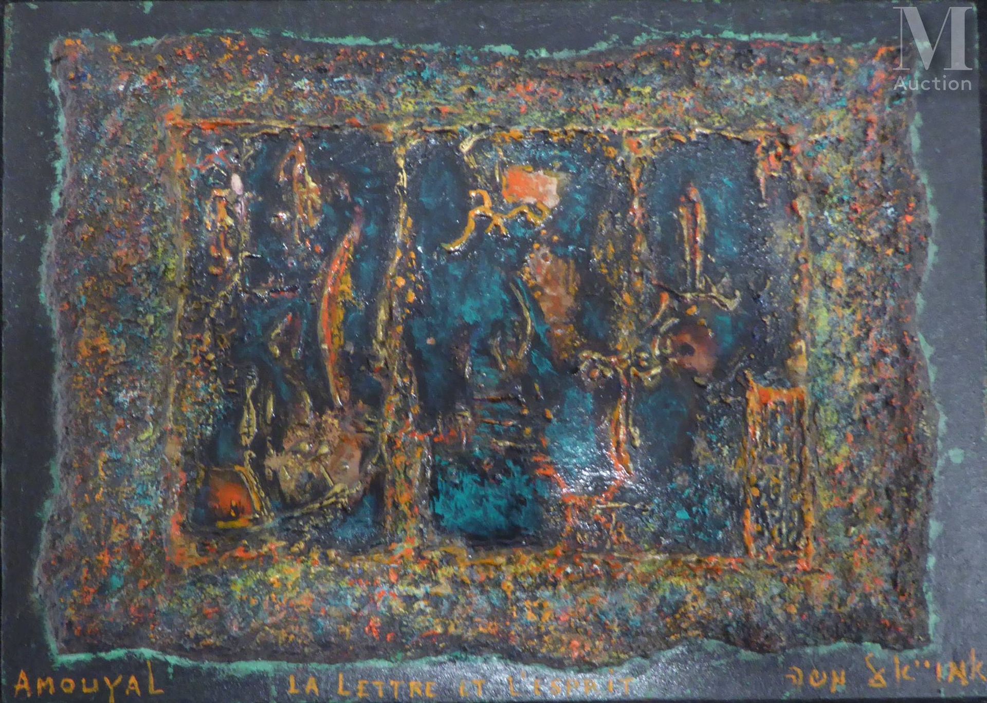 Haim Moshé AMOUYAL (1913-2008) 文字和精神

板面油画和树脂，底部有签名和标题

23 x 32 cm



出处 :

私人收藏&hellip;