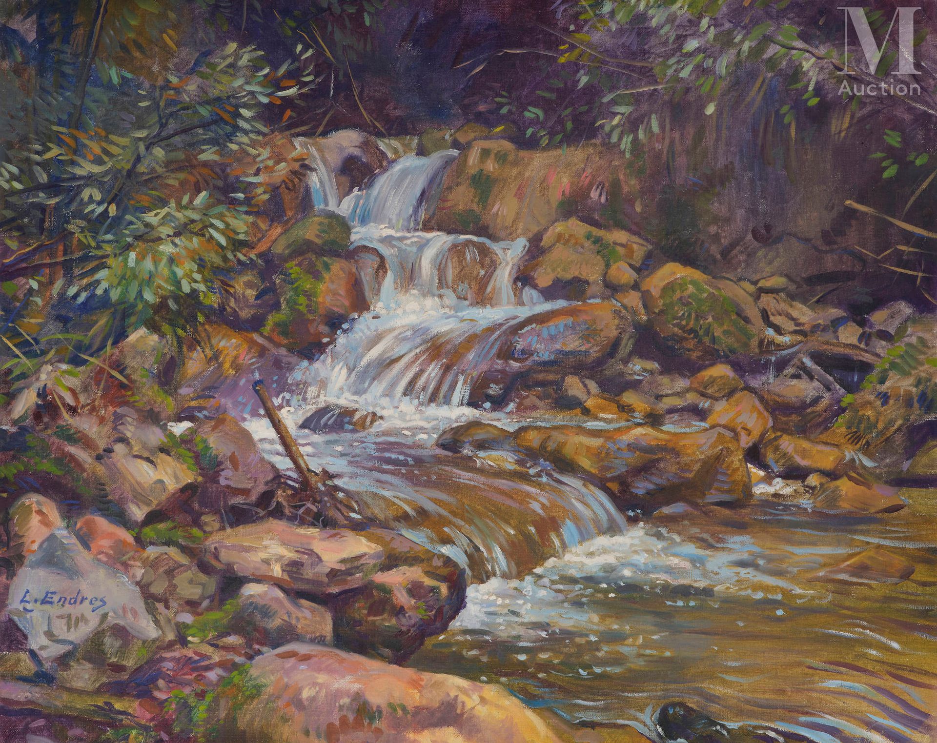 Louis ENDRES (1896 - 1986) The waterfall

Oil on canvas 

40 x 50 cm 

Signed lo&hellip;