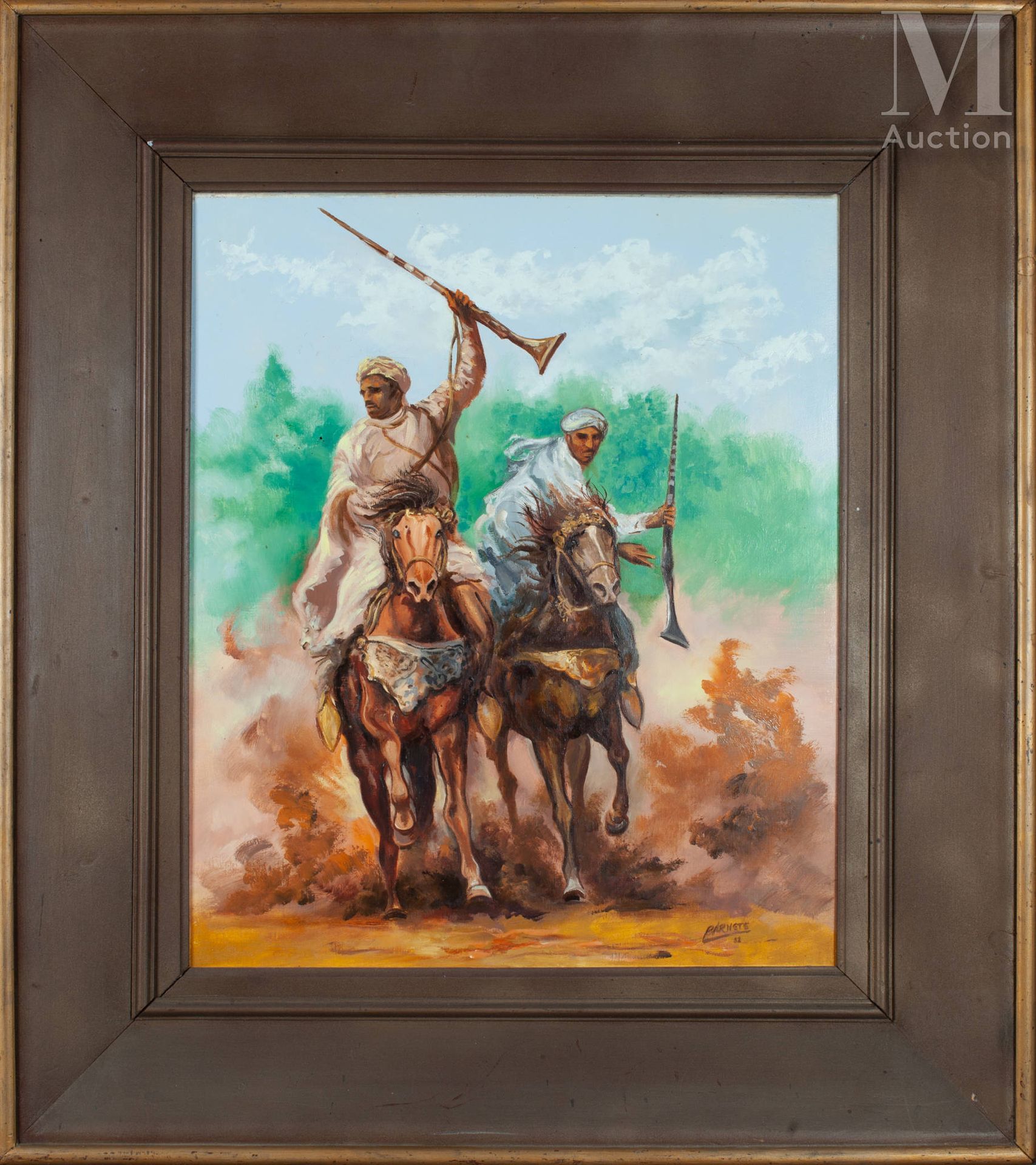 BARNETE (Actif au XX ème siècle) Horsemen, fantasia

Oil on canvas of origin 

5&hellip;