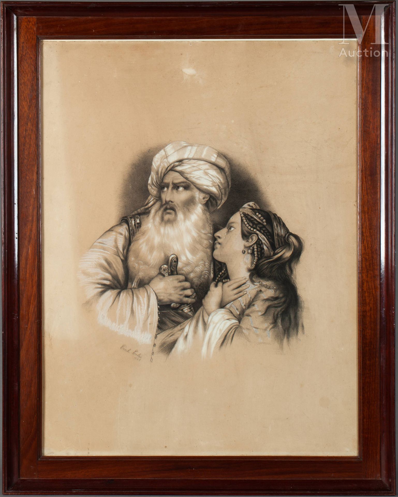 Cécile COLAS ( Active au XIX ème siècle) Portrait of Ali Pasha and Kyra Vassilik&hellip;