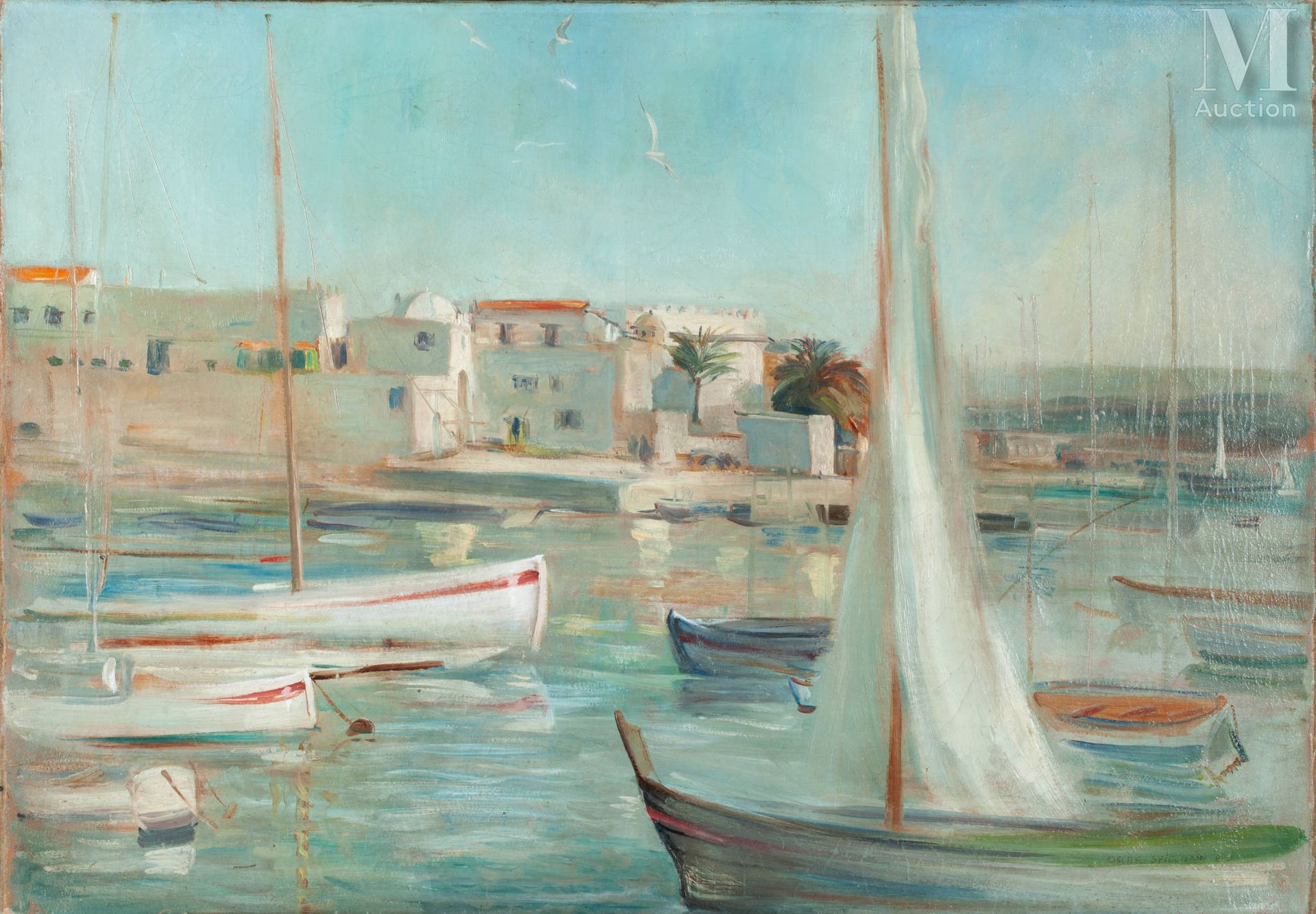 Oscar SPIELMANN (Brno 1901 - Toulon 1973) Port en Afrique du Nord

Réalisé en 19&hellip;