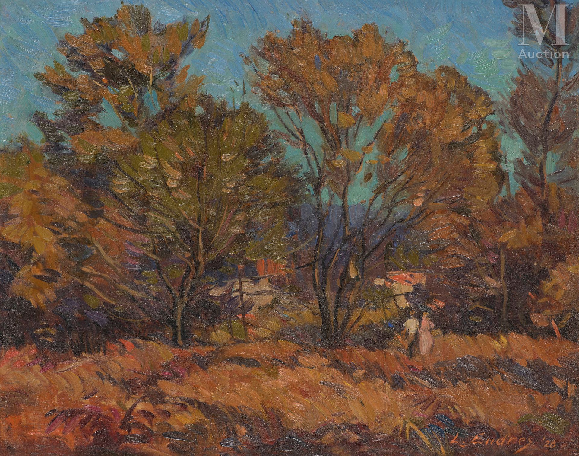Louis ENDRES (1896 - 1986) Landschaft im Herbst

Öl auf Holztafel

21,5 x 27 cm
&hellip;