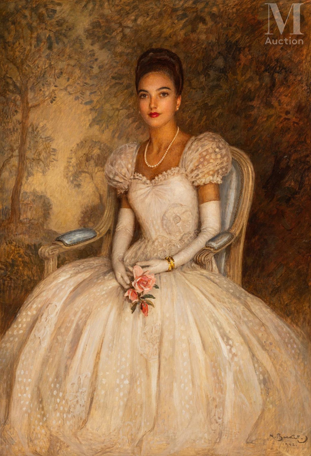 Nicolas BERKER (1877 1962). Portrait de la princesse Léonida Guéorguievna Bagrat&hellip;