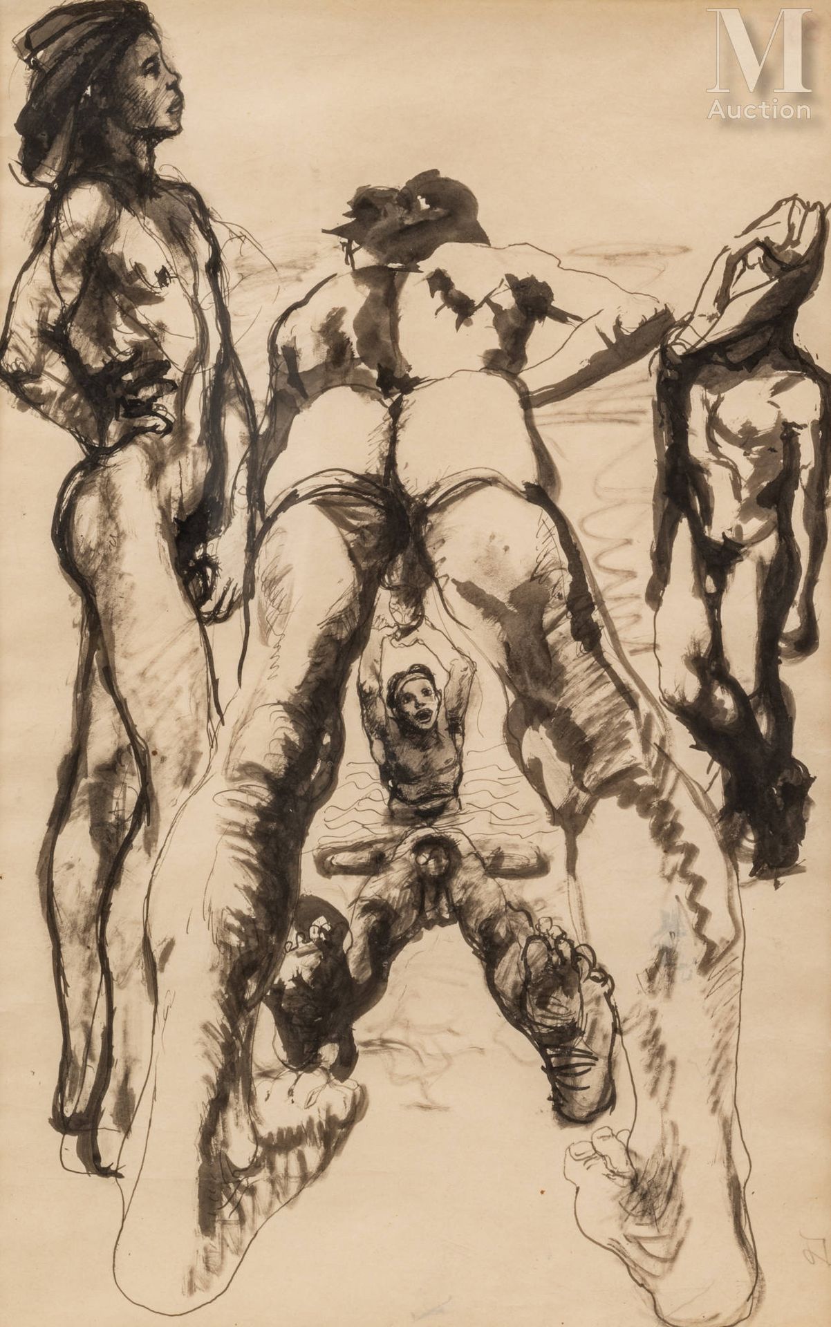Pavel Fedorovich TCHELITCHEW (1898-1957). Study of bathers. 

Ink and ink wash o&hellip;