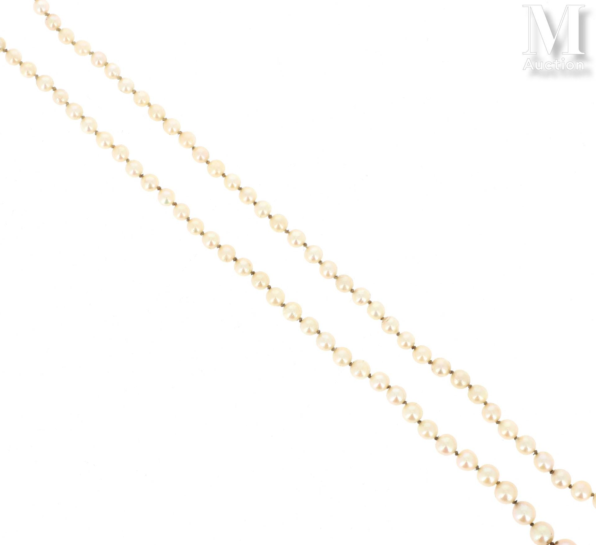 Collier de perles 养殖珍珠项链(shocks)排列在秋天，18K黄金(750°/°)扣片棘轮带安全链。

毛重：13.8克。

长：51厘米