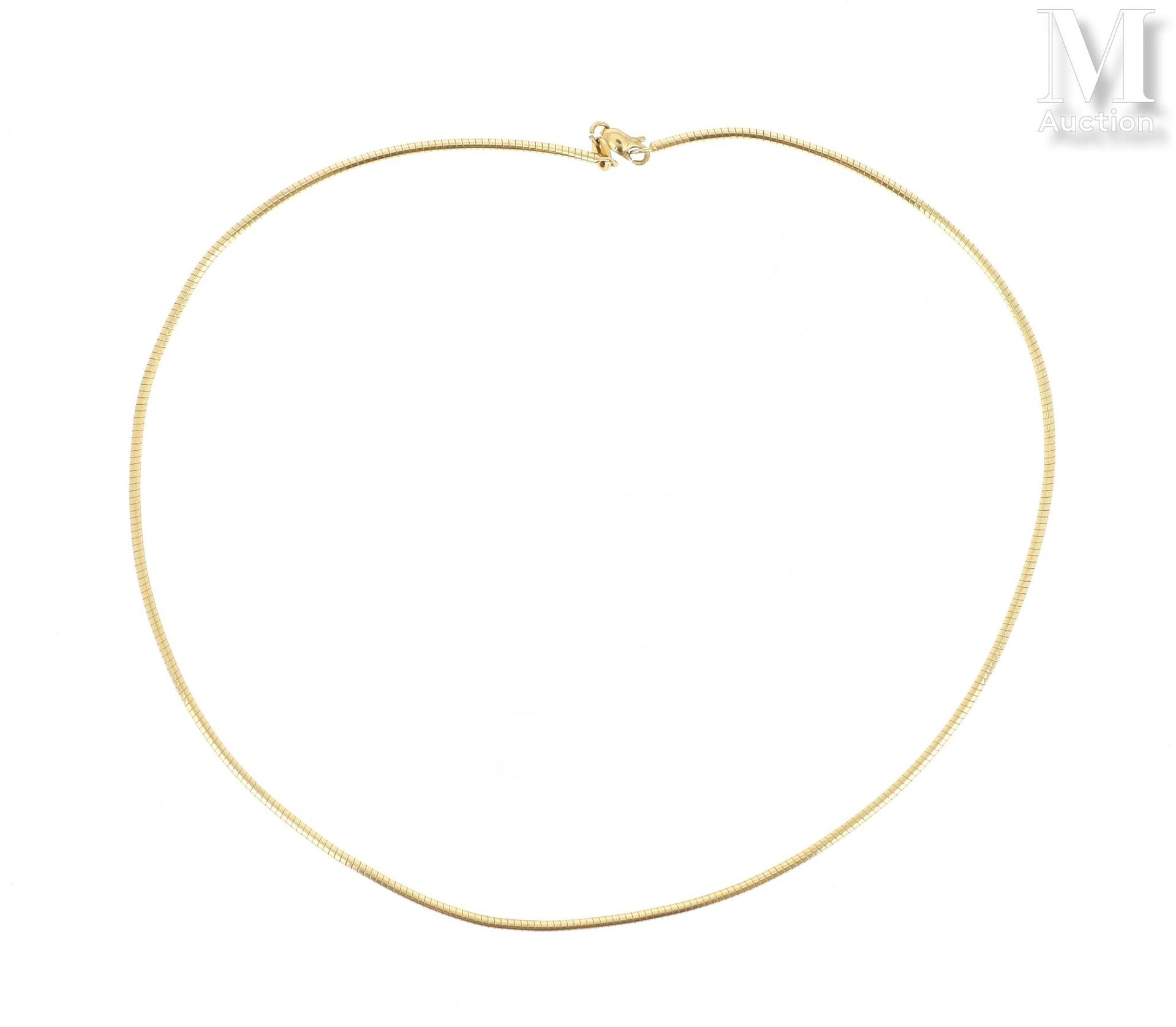 COLLIER 18K黄金（750°/°）项链，蛇形链。

毛重：12,4克。

长：约43厘米