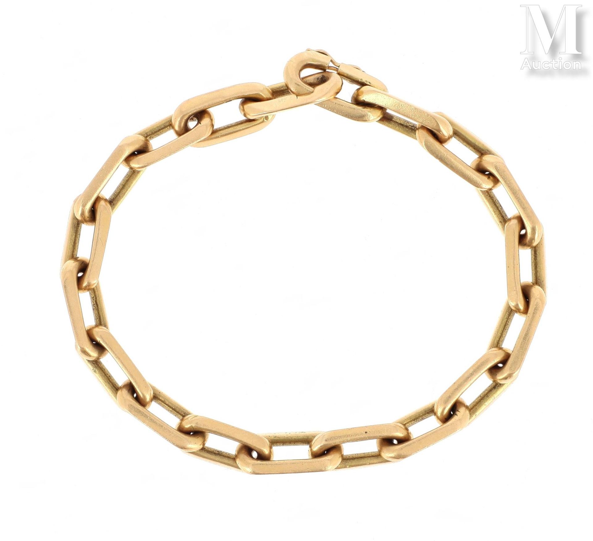 Bracelet Bracelet en or jaune 18 K (750 °/°°) à maillons forçat, fermoir crochet&hellip;