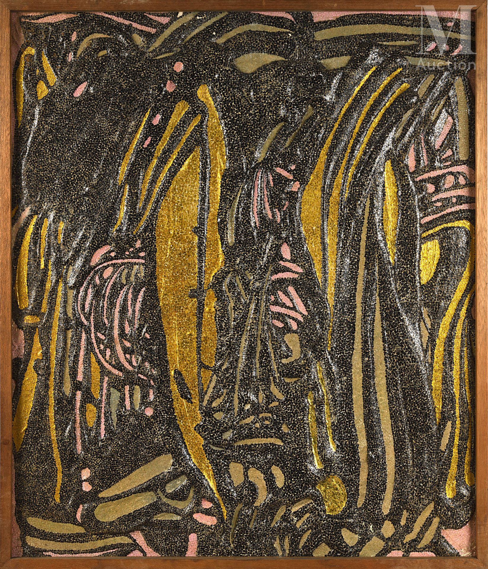 Toshio ARAI (né en 1929) 无题》，1961年

面板上的树脂、金漆和纸质拼贴画，背面有签名和日期。背面印有都灵国际美学研究中心的标签。
&hellip;