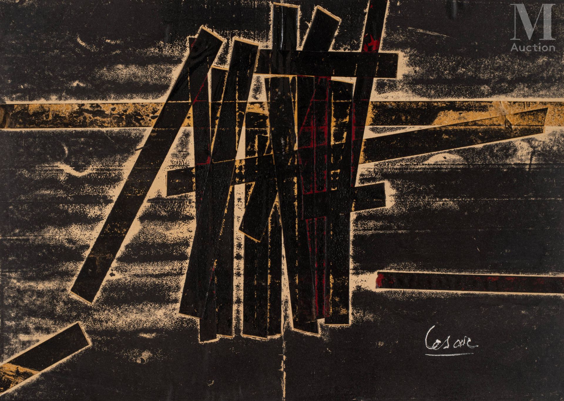 César (1921-1998) Sin título, alrededor de 1967

Tinta y collage sobre papel fir&hellip;