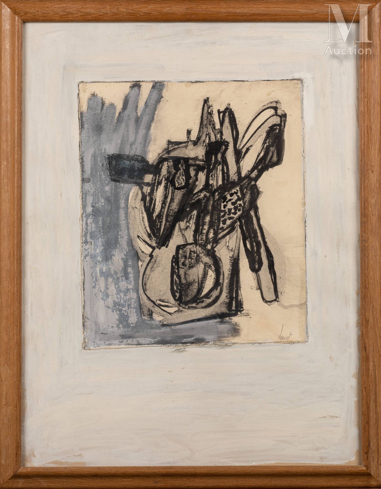 Jacques DOUCET (1924-1994) 无题》，1962年

裱在纸板上的水粉、墨汁和水墨画，在构图中签名

64 x 49 厘米



出处 :&hellip;