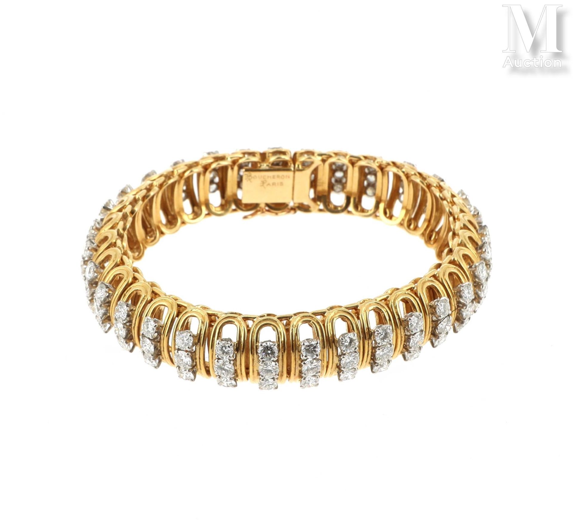 BOUCHERON Bracelet souple en or jaune 18k (750 millièmes) et platine (950 milliè&hellip;